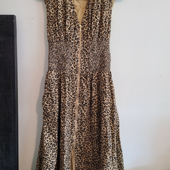 Anthropologie Tommie Leopard Print Midi Dress - Brown. Size M - Picture 3 of 8